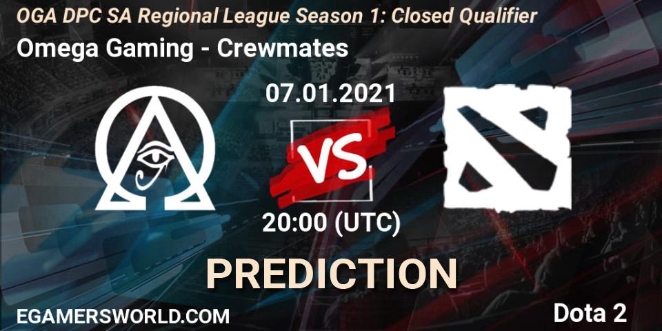 Omega Gaming - Crewmates: Maç tahminleri. 07.01.2021 at 20:00, Dota 2, DPC 2021: Season 1 - South America Closed Qualifier