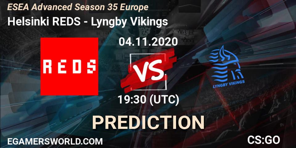 Helsinki REDS - Lyngby Vikings: Maç tahminleri. 05.11.2020 at 18:05, Counter-Strike (CS2), ESEA Advanced Season 35 Europe