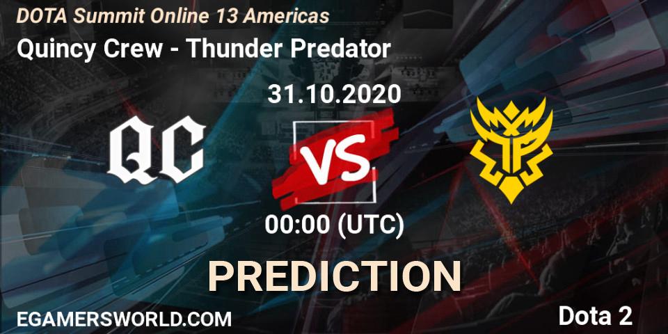 Quincy Crew - Thunder Predator: Maç tahminleri. 30.10.2020 at 22:14, Dota 2, DOTA Summit 13: Americas