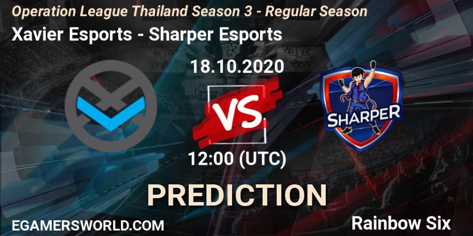 Xavier Esports - Sharper Esports: Maç tahminleri. 18.10.2020 at 12:00, Rainbow Six, Operation League Thailand Season 3 - Regular Season