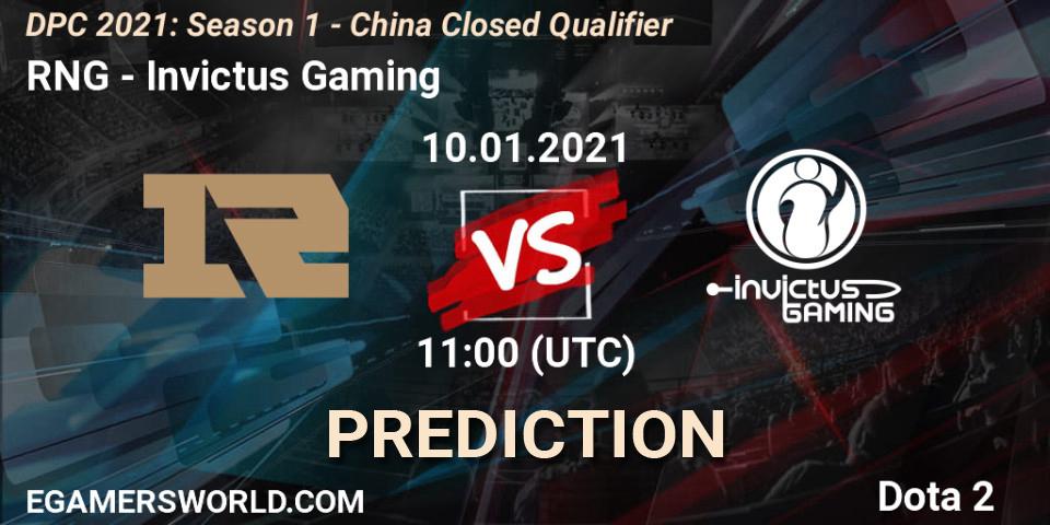 RNG - Invictus Gaming: Maç tahminleri. 10.01.2021 at 11:22, Dota 2, DPC 2021: Season 1 - China Closed Qualifier