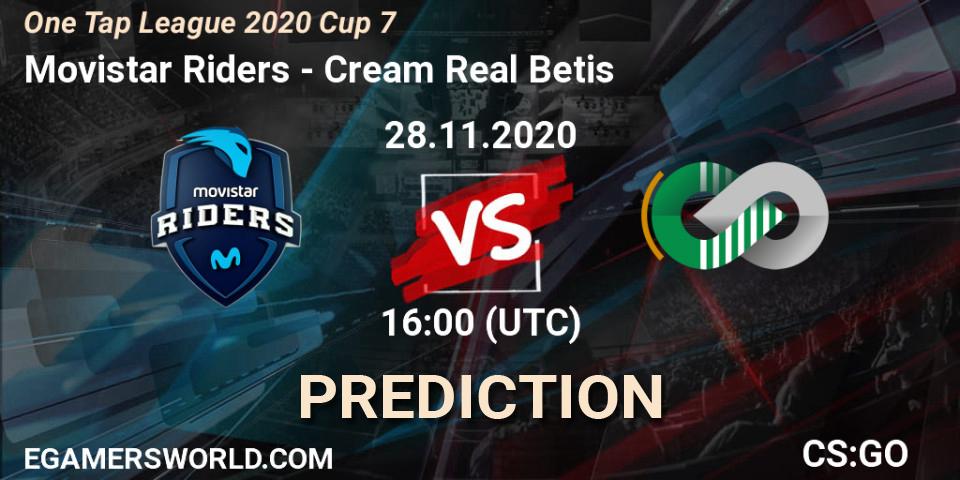 Movistar Riders - Cream Real Betis: Maç tahminleri. 28.11.2020 at 16:00, Counter-Strike (CS2), One Tap League 2020 Cup 7