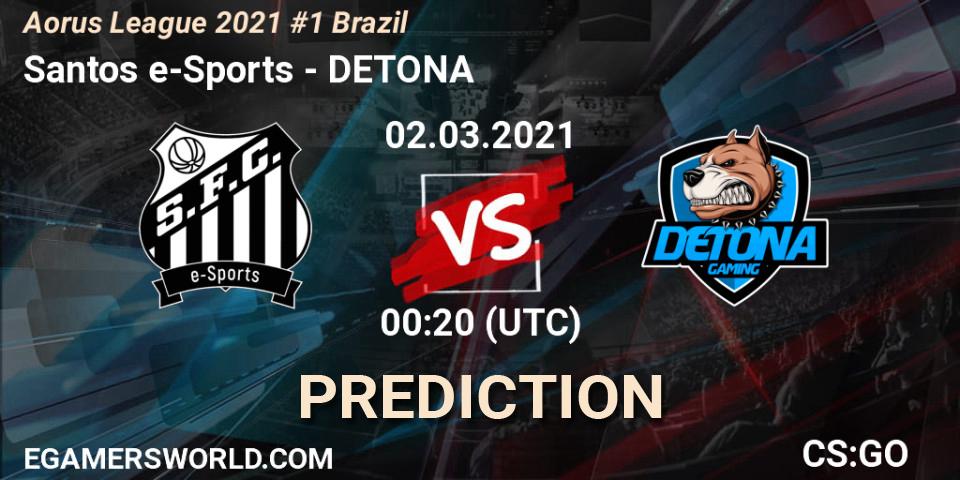 Santos e-Sports - DETONA: Maç tahminleri. 02.03.2021 at 00:10, Counter-Strike (CS2), Aorus League 2021 #1 Brazil