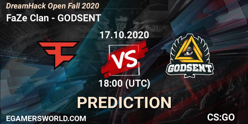 FaZe Clan - GODSENT: Maç tahminleri. 17.10.2020 at 18:50, Counter-Strike (CS2), DreamHack Open Fall 2020