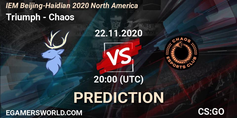 Triumph - Chaos: Maç tahminleri. 22.11.20, CS2 (CS:GO), IEM Beijing-Haidian 2020 North America