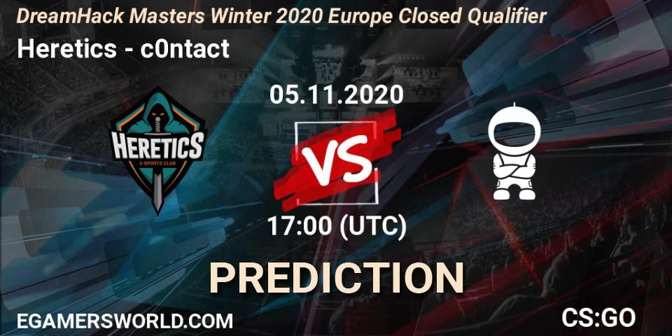 Heretics - c0ntact: Maç tahminleri. 05.11.2020 at 17:00, Counter-Strike (CS2), DreamHack Masters Winter 2020 Europe Closed Qualifier
