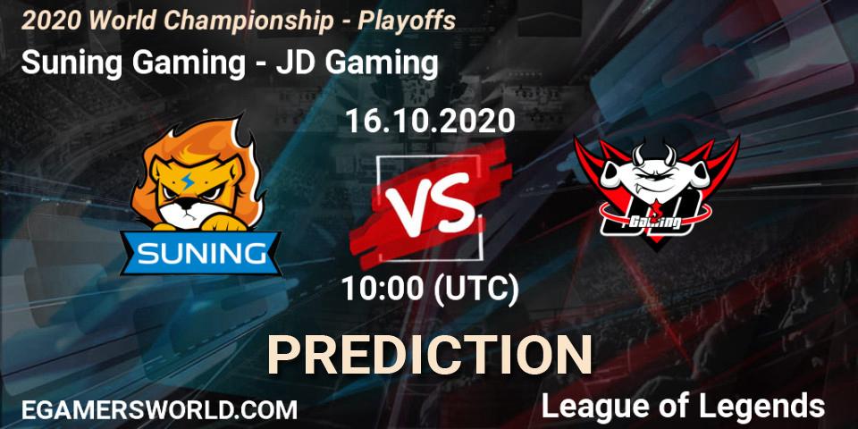 Suning Gaming - JD Gaming: Maç tahminleri. 16.10.2020 at 09:31, LoL, 2020 World Championship - Playoffs