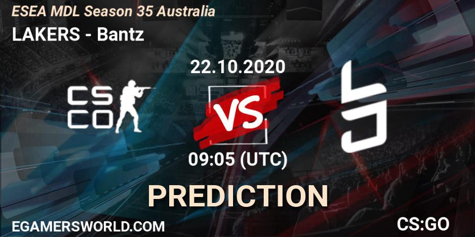 LAKERS - Bantz: Maç tahminleri. 22.10.2020 at 09:05, Counter-Strike (CS2), ESEA MDL Season 35 Australia