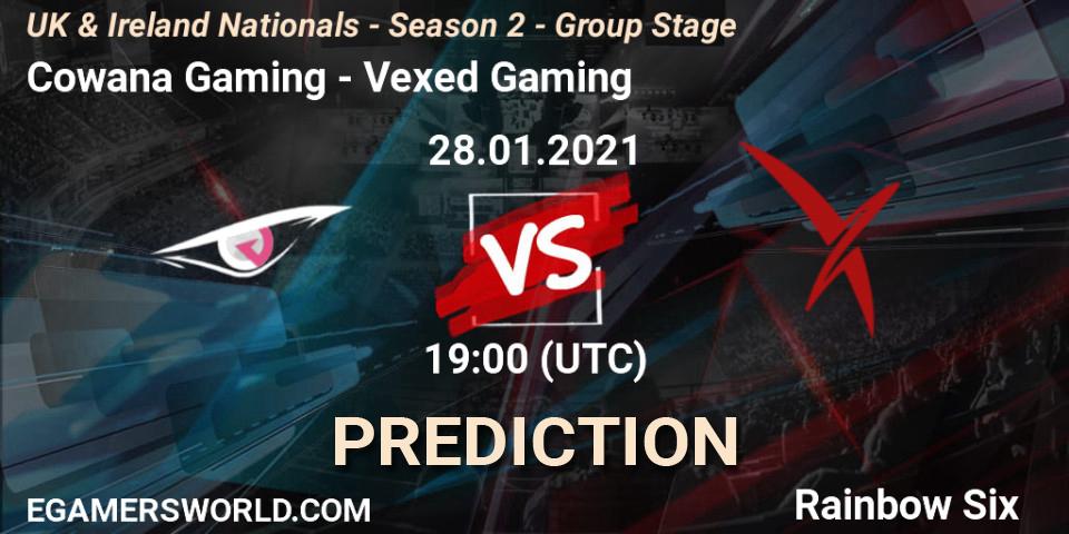 Cowana Gaming - Vexed Gaming: Maç tahminleri. 28.01.2021 at 19:00, Rainbow Six, UK & Ireland Nationals - Season 2 - Group Stage