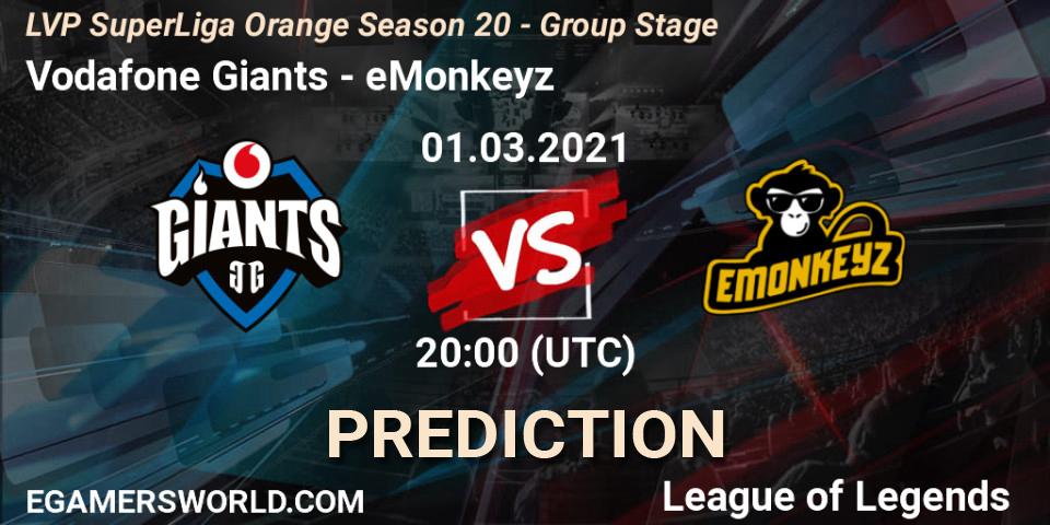 Vodafone Giants - eMonkeyz: Maç tahminleri. 01.03.2021 at 20:00, LoL, LVP SuperLiga Orange Season 20 - Group Stage