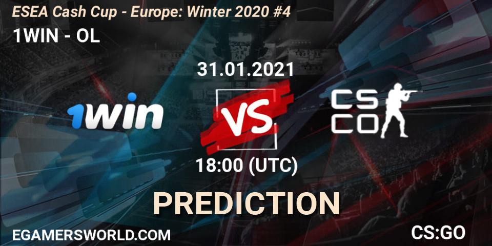 1WIN - OL: Maç tahminleri. 31.01.2021 at 18:00, Counter-Strike (CS2), ESEA Cash Cup - Europe: Winter 2020 #4