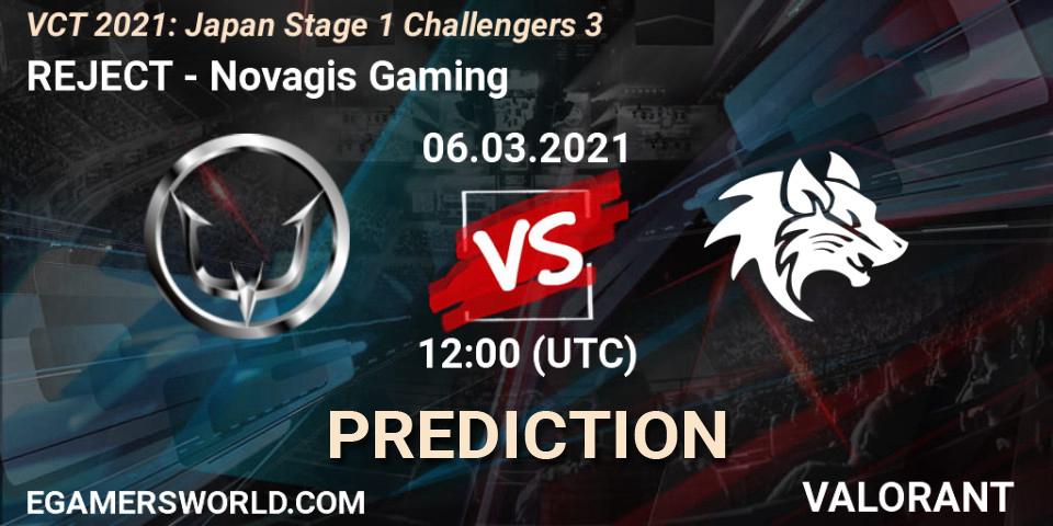 REJECT - Novagis Gaming: Maç tahminleri. 06.03.2021 at 12:40, VALORANT, VCT 2021: Japan Stage 1 Challengers 3