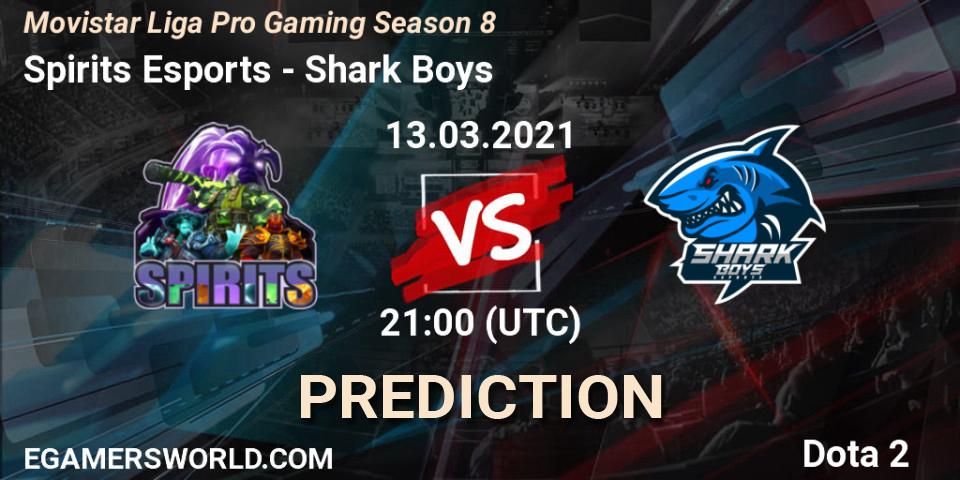 Spirits Esports - Shark Boys: Maç tahminleri. 13.03.2021 at 21:02, Dota 2, Movistar Liga Pro Gaming Season 8