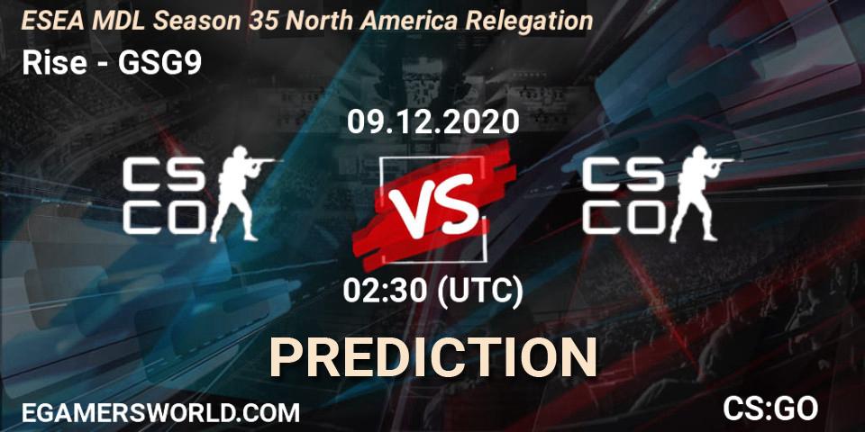 Rise - GSG9: Maç tahminleri. 09.12.2020 at 02:30, Counter-Strike (CS2), ESEA MDL Season 35 North America Relegation