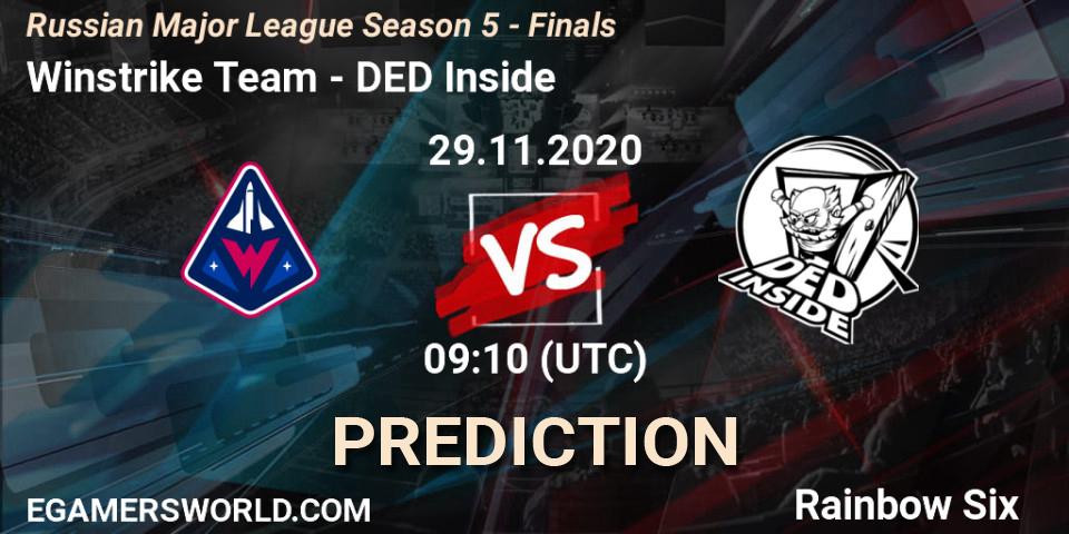 Winstrike Team - DED Inside: Maç tahminleri. 29.11.2020 at 09:10, Rainbow Six, Russian Major League Season 5 - Finals