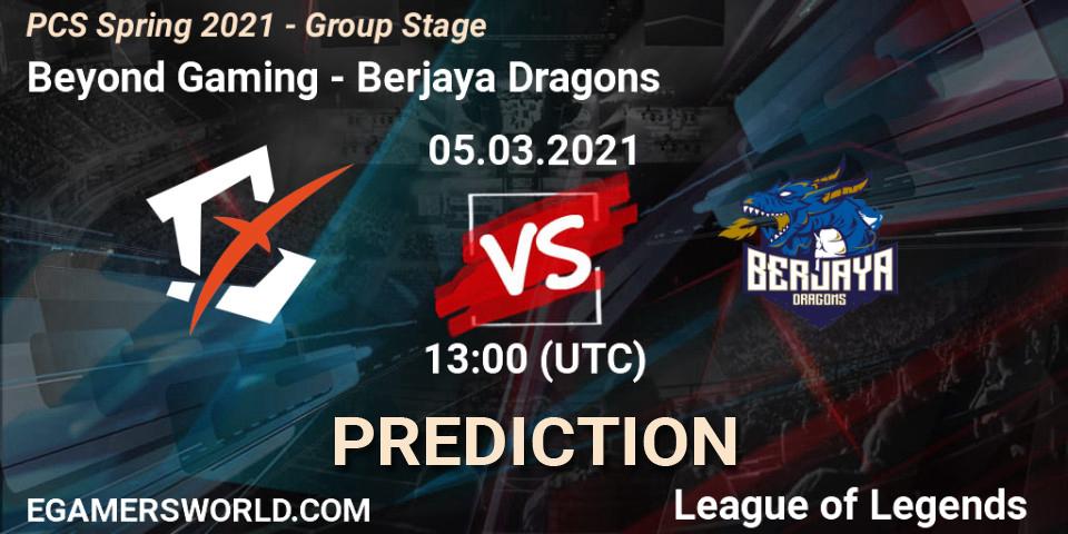 Beyond Gaming - Berjaya Dragons: Maç tahminleri. 05.03.2021 at 13:00, LoL, PCS Spring 2021 - Group Stage