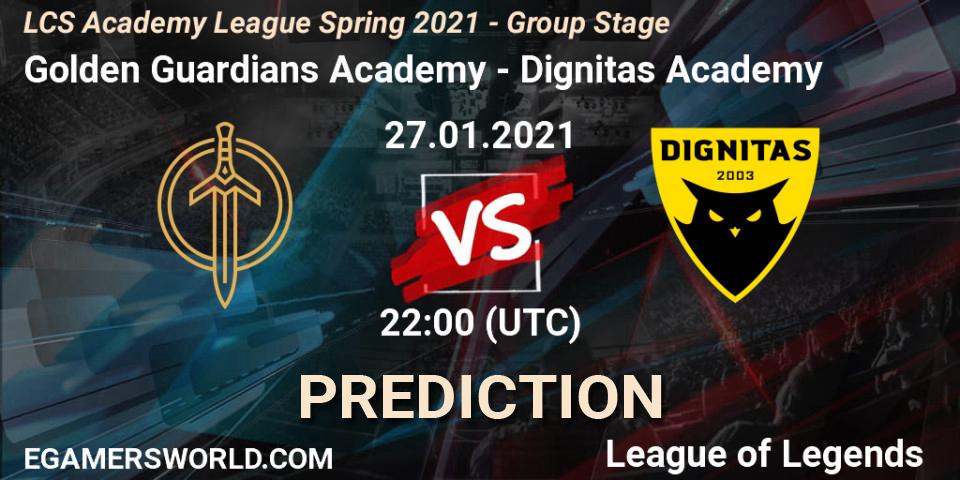 Golden Guardians Academy - Dignitas Academy: Maç tahminleri. 27.01.21, LoL, LCS Academy League Spring 2021 - Group Stage