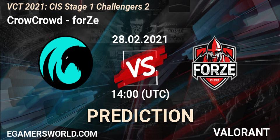 CrowCrowd - forZe: Maç tahminleri. 28.02.2021 at 14:00, VALORANT, VCT 2021: CIS Stage 1 Challengers 2