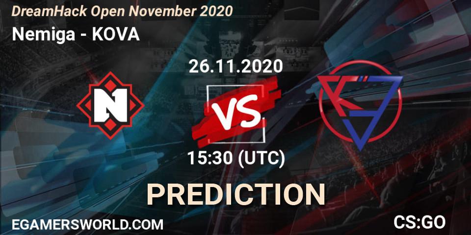 Nemiga - KOVA: Maç tahminleri. 26.11.2020 at 15:10, Counter-Strike (CS2), DreamHack Open November 2020