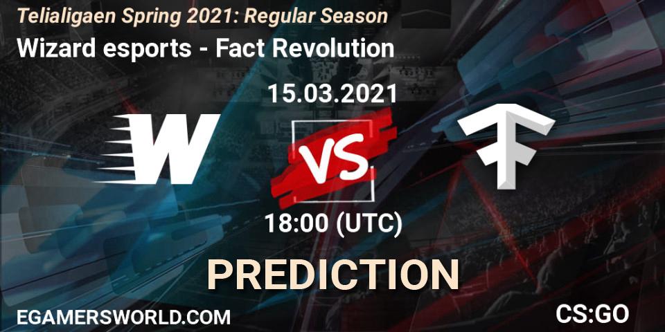 Wizard esports - Fact Revolution: Maç tahminleri. 15.03.2021 at 18:00, Counter-Strike (CS2), Telialigaen Spring 2021: Regular Season