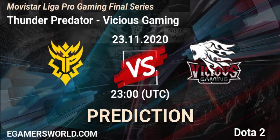 Thunder Predator - Vicious Gaming: Maç tahminleri. 23.11.2020 at 23:28, Dota 2, Movistar Liga Pro Gaming Final Series