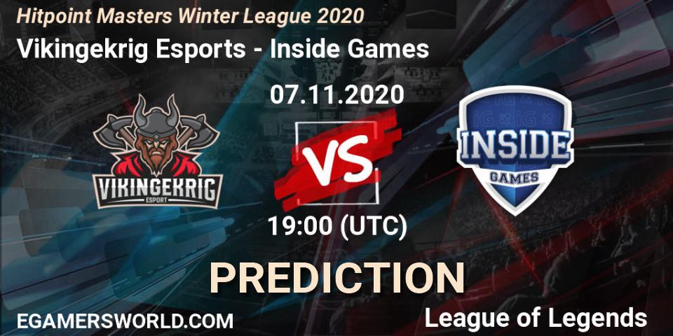 Vikingekrig Esports - Inside Games: Maç tahminleri. 07.11.2020 at 19:00, LoL, Hitpoint Masters Winter League 2020