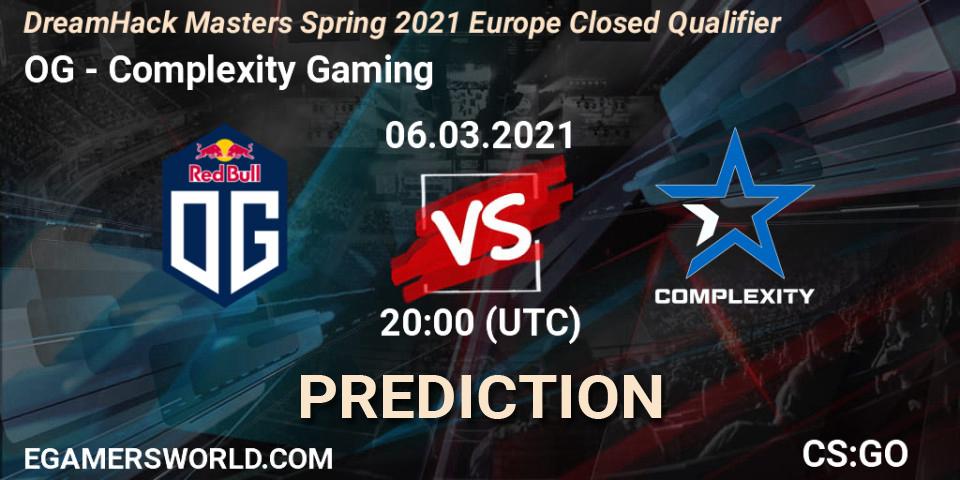 OG - Complexity Gaming: Maç tahminleri. 06.03.2021 at 20:10, Counter-Strike (CS2), DreamHack Masters Spring 2021 Europe Closed Qualifier