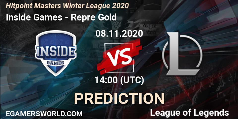 Inside Games - Repre Gold: Maç tahminleri. 08.11.2020 at 14:00, LoL, Hitpoint Masters Winter League 2020
