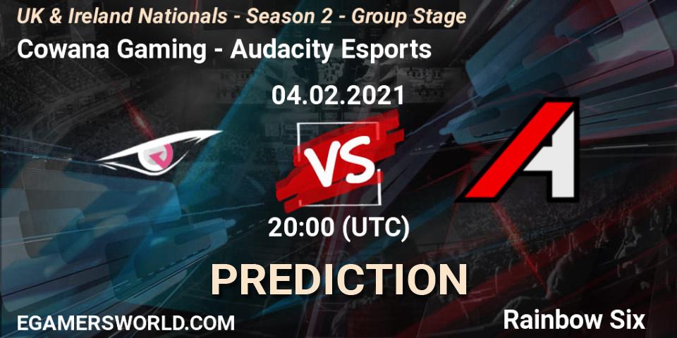 Cowana Gaming - Audacity Esports: Maç tahminleri. 04.02.2021 at 20:00, Rainbow Six, UK & Ireland Nationals - Season 2 - Group Stage
