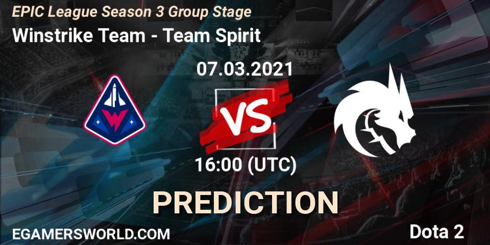 Winstrike Team - Team Spirit: Maç tahminleri. 07.03.21, Dota 2, EPIC League Season 3 Group Stage