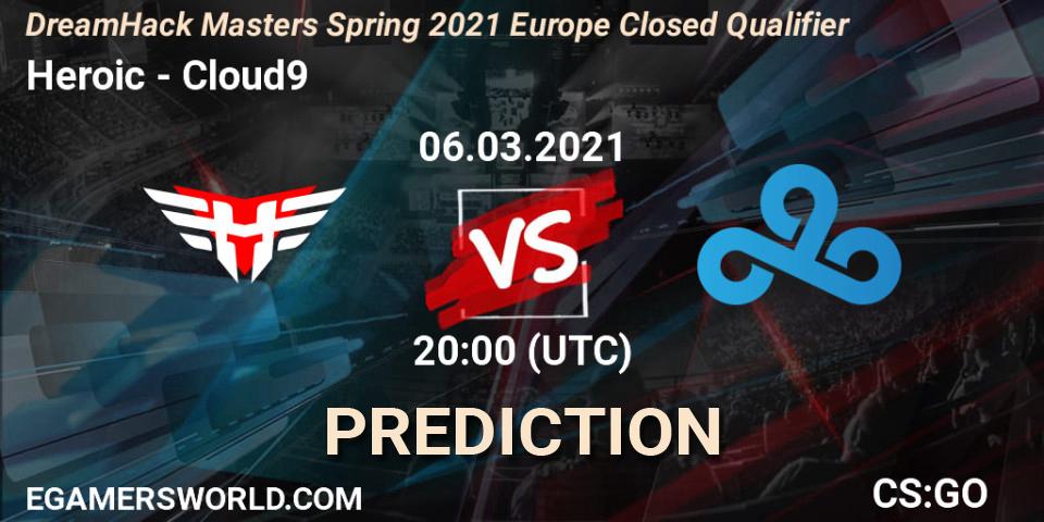 Heroic - Cloud9: Maç tahminleri. 06.03.2021 at 20:00, Counter-Strike (CS2), DreamHack Masters Spring 2021 Europe Closed Qualifier