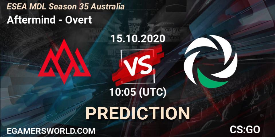 Aftermind - Overt: Maç tahminleri. 15.10.2020 at 10:05, Counter-Strike (CS2), ESEA MDL Season 35 Australia