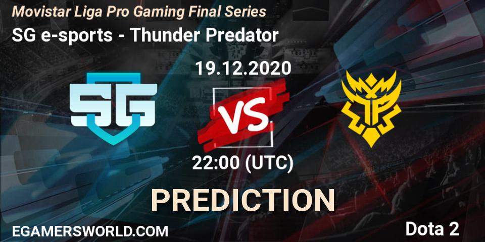 SG e-sports - Thunder Predator: Maç tahminleri. 19.12.2020 at 23:19, Dota 2, Movistar Liga Pro Gaming Final Series