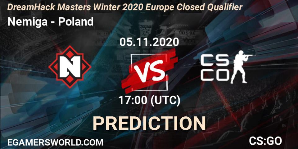 Nemiga - Poland: Maç tahminleri. 05.11.2020 at 17:00, Counter-Strike (CS2), DreamHack Masters Winter 2020 Europe Closed Qualifier