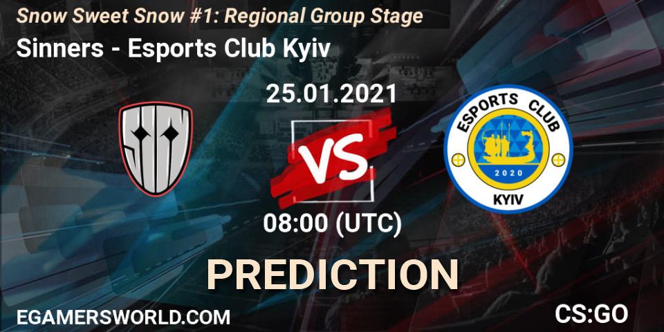 Sinners - Esports Club Kyiv: Maç tahminleri. 25.01.2021 at 08:00, Counter-Strike (CS2), Snow Sweet Snow #1: Regional Group Stage