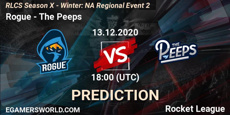 Rogue - The Peeps: Maç tahminleri. 13.12.2020 at 18:00, Rocket League, RLCS Season X - Winter: NA Regional Event 2