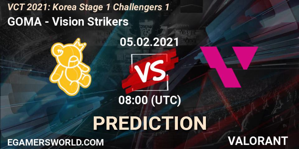 GOMA - Vision Strikers: Maç tahminleri. 05.02.2021 at 12:00, VALORANT, VCT 2021: Korea Stage 1 Challengers 1