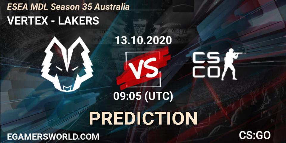 VERTEX - LAKERS: Maç tahminleri. 13.10.2020 at 09:05, Counter-Strike (CS2), ESEA MDL Season 35 Australia