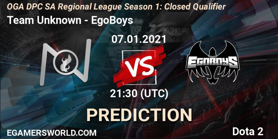 Team Unknown - EgoBoys: Maç tahminleri. 07.01.2021 at 21:32, Dota 2, DPC 2021: Season 1 - South America Closed Qualifier