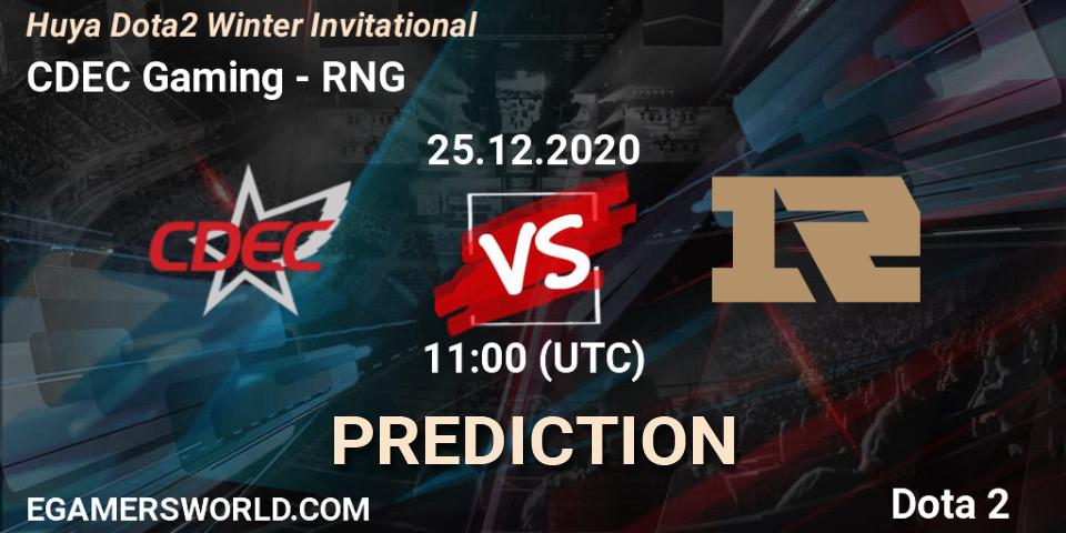 CDEC Gaming - RNG: Maç tahminleri. 25.12.2020 at 10:55, Dota 2, Huya Dota2 Winter Invitational