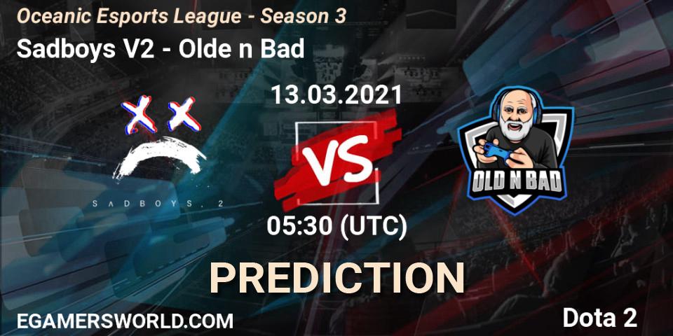 Sadboys V2 - Olde n Bad: Maç tahminleri. 13.03.2021 at 05:28, Dota 2, Oceanic Esports League - Season 3