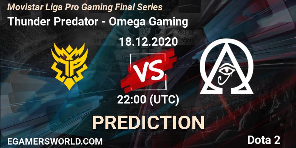 Thunder Predator - Omega Gaming: Maç tahminleri. 18.12.2020 at 21:12, Dota 2, Movistar Liga Pro Gaming Final Series