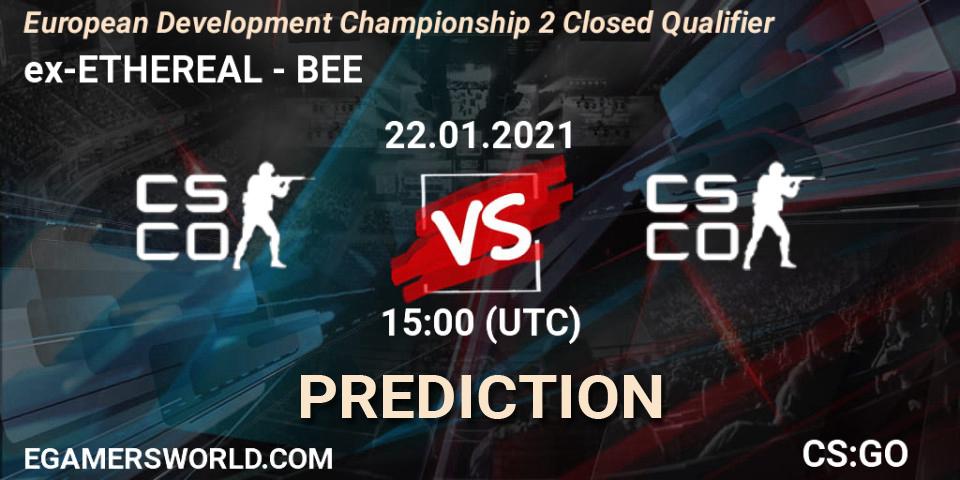 ex-ETHEREAL - BEE: Maç tahminleri. 22.01.2021 at 15:00, Counter-Strike (CS2), European Development Championship Season 2: Closed Qualifier