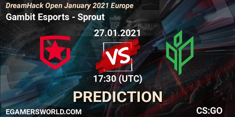 Gambit Esports - Sprout: Maç tahminleri. 27.01.21, CS2 (CS:GO), DreamHack Open January 2021 Europe
