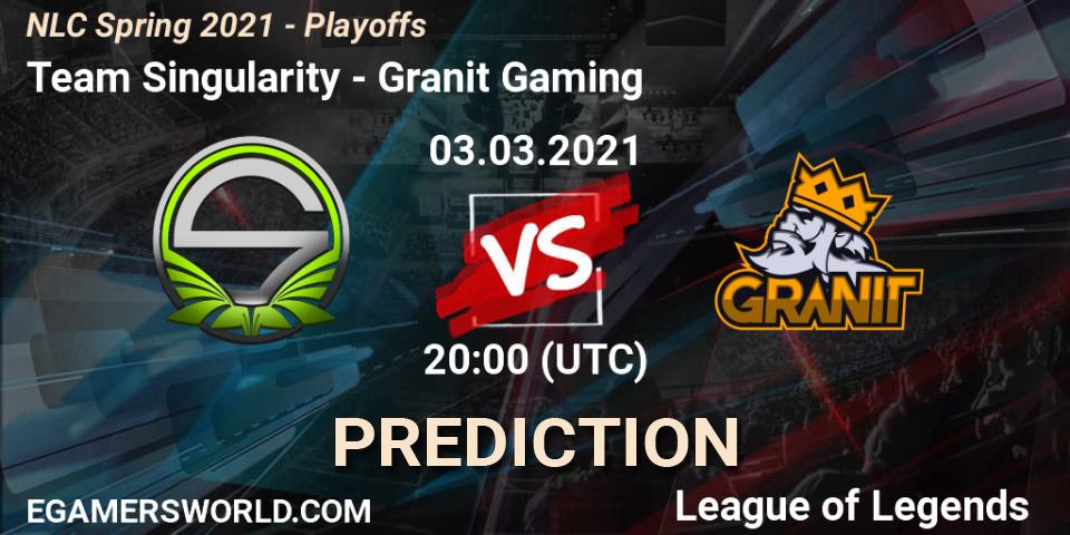 Team Singularity - Granit Gaming: Maç tahminleri. 03.03.2021 at 19:00, LoL, NLC Spring 2021 - Playoffs