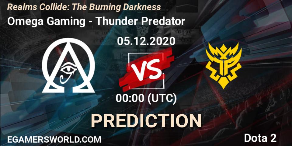 Omega Gaming - Thunder Predator: Maç tahminleri. 05.12.2020 at 00:28, Dota 2, Realms Collide: The Burning Darkness