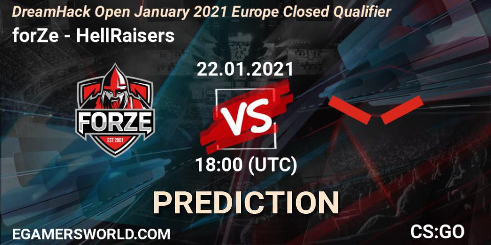 forZe - HellRaisers: Maç tahminleri. 22.01.21, CS2 (CS:GO), DreamHack Open January 2021 Europe Closed Qualifier