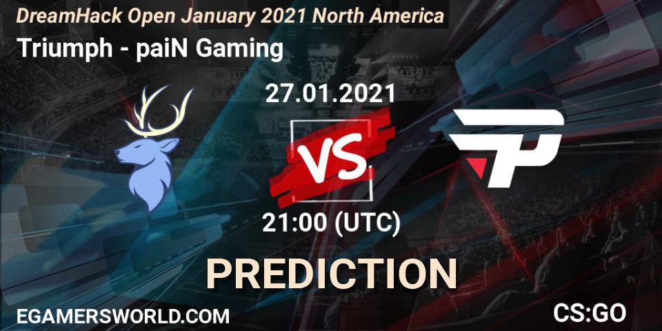 Triumph - paiN Gaming: Maç tahminleri. 27.01.2021 at 20:50, Counter-Strike (CS2), DreamHack Open January 2021 North America