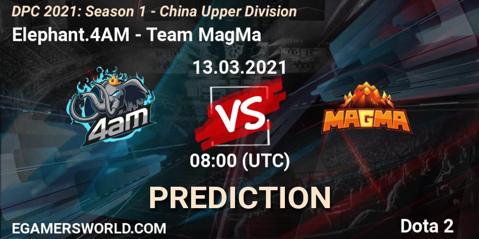 Elephant.4AM - Team MagMa: Maç tahminleri. 13.03.2021 at 08:02, Dota 2, DPC 2021: Season 1 - China Upper Division