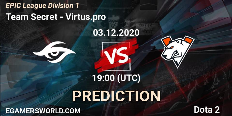 Team Secret - Virtus.pro: Maç tahminleri. 03.12.2020 at 19:44, Dota 2, EPIC League Division 1